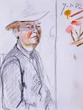 Portrait of Sir Kenneth Clark by Graham Vivian Sutherland O.M., Watercolour and pencil, offered Jun 2019