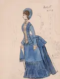 Costume studies for Quadrille, by Noel Coward Three, one signed, all copyright marked, all inscribed Harriet, Act III; Serena Act I; Serena Act II All pen by Cecil Beaton, ink and watercolour, sold Jun 2019