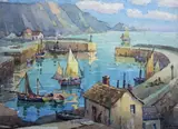 Polperro Harbour by George Ayling, Watercolour, sold Jun 2019