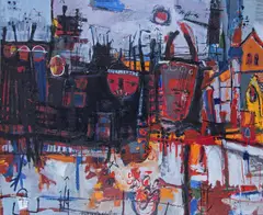 Untitled by Denise Campbell, 1977, Oil on canvas, sold Jun 2019
