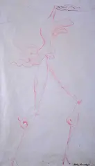 Surreal study of a ladySigned and dated 1941Pen and red and brown ink by John Banting, 1941, Pen and red and brown ink with wash, sold Jun 2019