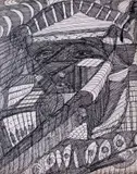 Martin LutherInscribed in by Madge Gill, Pen and ink over and verso pencil on card, unframed, sold Jun 2019