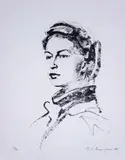 Queen Elizabeth II by Pietro Annigoni, Lithograph, sold Jun 2019
