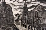 Brookland Church Signed, dated 1959, titled Woodcut 20 x 30cm (plate size) by Donald Plenderleith, 1959, Woodcut, sold Jun 2019