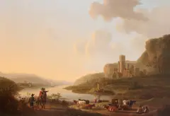 Travellers by Jacob Van Stry, Oil on panel, sold Mar 2019