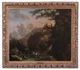 And Johannes Lingelbach by Frederik de Moucheron, Oil on canvas in a carved wood frame, sold Mar 2019