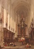 The interior of St by David Roberts, 1859, Oil on panel, sold Mar 2019