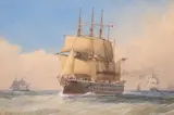 A steam and sail ship at sea, possibly H.M.S by William Frederick Mitchell, 1875, Watercolour heightened with scratching out, offered Mar 2019