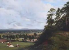 Barford, Warwickshire, looking towards Hampton Lucy Signed and dated 1856 Oil on canvas 46 x 61cm; 18 x 24in Provenance: Sold to Mr H by Thomas Baker, 1856, Oil on canvas, offered Mar 2019