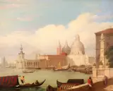 A view of Santa Maria della Salute, Venice Oil on canvas 30.5 x 38cm; 12 x 15in Provenance: From the collection of Sir Jeremy Lever KCMG, QC, MA, FRSA by Edward Pritchett, Oil on canvas, sold Mar 2019
