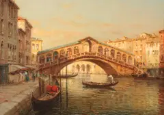 The Rialto Bridge by Antoine Bouvard, Oil on canvas, sold Mar 2019