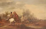 Battle sceneSigned with initials and dated by Jan Martszen de Jonge, 1648, Oil on panel, offered Mar 2019