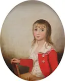 Portrait of a young boy by Thomas Peat, Oil on canvas, oval, sold Mar 2019