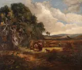 A harvest breakSignedOil on canvas43 by David Cox Snr. O.W.S., Oil on canvas, sold Mar 2019