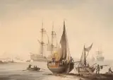 Plymouth SoundSigned by Samuel Atkins, Watercolour, sold Mar 2019