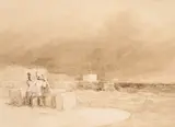 Dover, quayside with figures in the foreground Sepia watercolour 15 x 20.25cm; 6 x 8in Provenance: Thomas Agnew & Sons Ltd., London, No by David Cox Snr. O.W.S., watercolour, sold Mar 2019