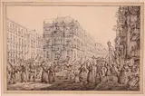 L'Entrata di Garibaldi, Napoli Pen and ink on buff paper 13 x 20.75cm; 5 x 8in by Antonio Senape, Pen and ink on buff paper, sold Mar 2019