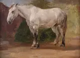 Study of a grey carthorse restingSignedOil on canvas50 by Thomas Sidney Cooper, Oil on canvas, sold Mar 2019