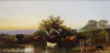 Cattle in a pasture at duskSigned and dated 1858Oil on canvas63 by Aster R C Corbould, 1858, Oil on canvas, sold Mar 2019