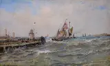 Harbour entranceSignedWatercolour with bodycolour11 by Edwin Hayes, Watercolour with bodycolour, sold Mar 2019