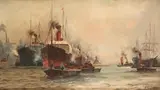 Shipping on the ThamesSignedOil on canvas30 by John Langstaffe, Oil on canvas, sold Mar 2019