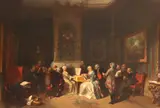 The music partySigned and dated 1884Oil on by Herman Frederick Carel ten Kate, 1884, Oil on panel, offered Mar 2019
