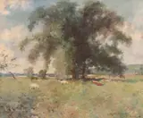 Cattle in a landscapeSigned and dated 1905Oil on canvas51 by John Young, 1905, Oil on canvas, sold Mar 2019
