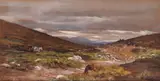 Peat cuttingSignedWatercolour with by John Blake McDonald, Watercolour with gouache on brown paper, sold Mar 2019
