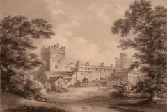 Naworth Castle by Thomas Hearne, Pencil and grisaille wash, sold Mar 2019
