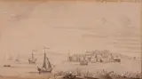 View of Yarmouth from Norton LodgeSigned and titled Pen by James Pettit Andrews F.S.A., Pen, ink, pencil and wash, sold Mar 2019
