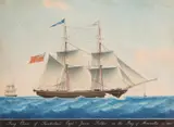 The Brig Choice of Sunderland, Captn by Honoré Pellegrin, 1851, Gouache, sold Mar 2019