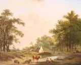 Cattle and livestock by a country cottageSigned and dated by Pieter Gerardus van Os, 1829, Oil on canvas, offered Mar 2019