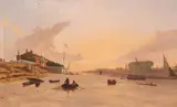 The Red House Battersea by George Hornblower Simms, Oil on canvas, sold Mar 2019