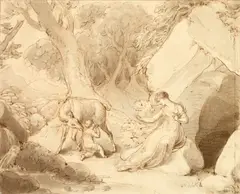 'Telephus' by Edward Francis Burney, pen,ink and wash, sold Nov 2014