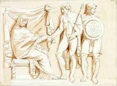 Classical figures with centurion by Bartolomeo Pinelli, pencil, pen and brown ink, sold Nov 2014