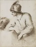 David and the Head of Goliath by called Il Guercino Giovanni Francesco Barbieri, pen and brown ink and wash on paper, sold Nov 2014