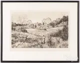 Pheasant Shooting by Aiden Lassell Ripley, drypoint, sold Feb 2022