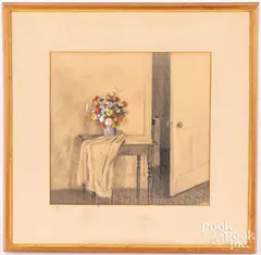 interior by Philip Jamison, mixed media, sold Feb 2022
