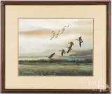 of Canadian geese by Marlowe Urdahl, watercolor and gouache, sold Feb 2022