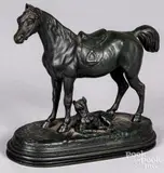 horse and dog by Antoine-Louis Barye, bronze, sold Feb 2022