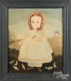 portrait of a young girl by Jeanne Davies, oil on board, sold Feb 2022