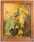 landscape with exotic birds by Jeanne Davies, oil on canvas, sold Feb 2022
