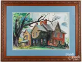 house portraits by James MacKeller Waldron, watercolor, sold Feb 2022