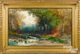 wooded landscape by Christopher Shearer, oil on canvas, sold Jan 2022