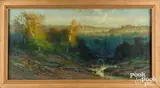 landscape with river by Christopher Shearer, oil on canvas, sold Jan 2022