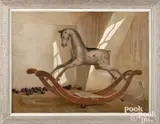 titled The Rocking Horse by Barclay Rubincam, pastel, sold Jan 2022