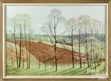 titled Spring Plowing by Barclay Rubincam, pastel, sold Jan 2022