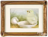 of a chick and shell by Ben Austrian, oil on board, sold Jan 2022