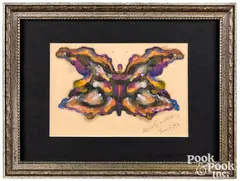 butterfly by Albert Bierstadt, oil and pencil on paper, offered Jan 2022