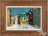 Manayunk street scene by Antonio Martino, oil on board, sold Jan 2022